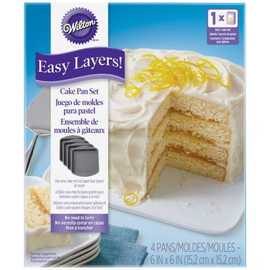 Wilton 4Pc Easy Layers 8 Inch Round Tier Cake Baking Tin Pan Wedding Decorating 